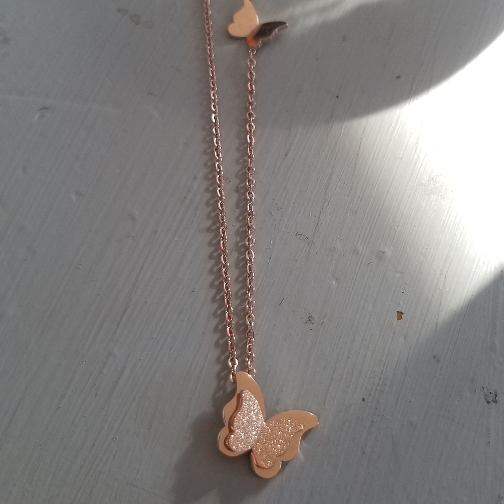 Butterfly necklace and earrings